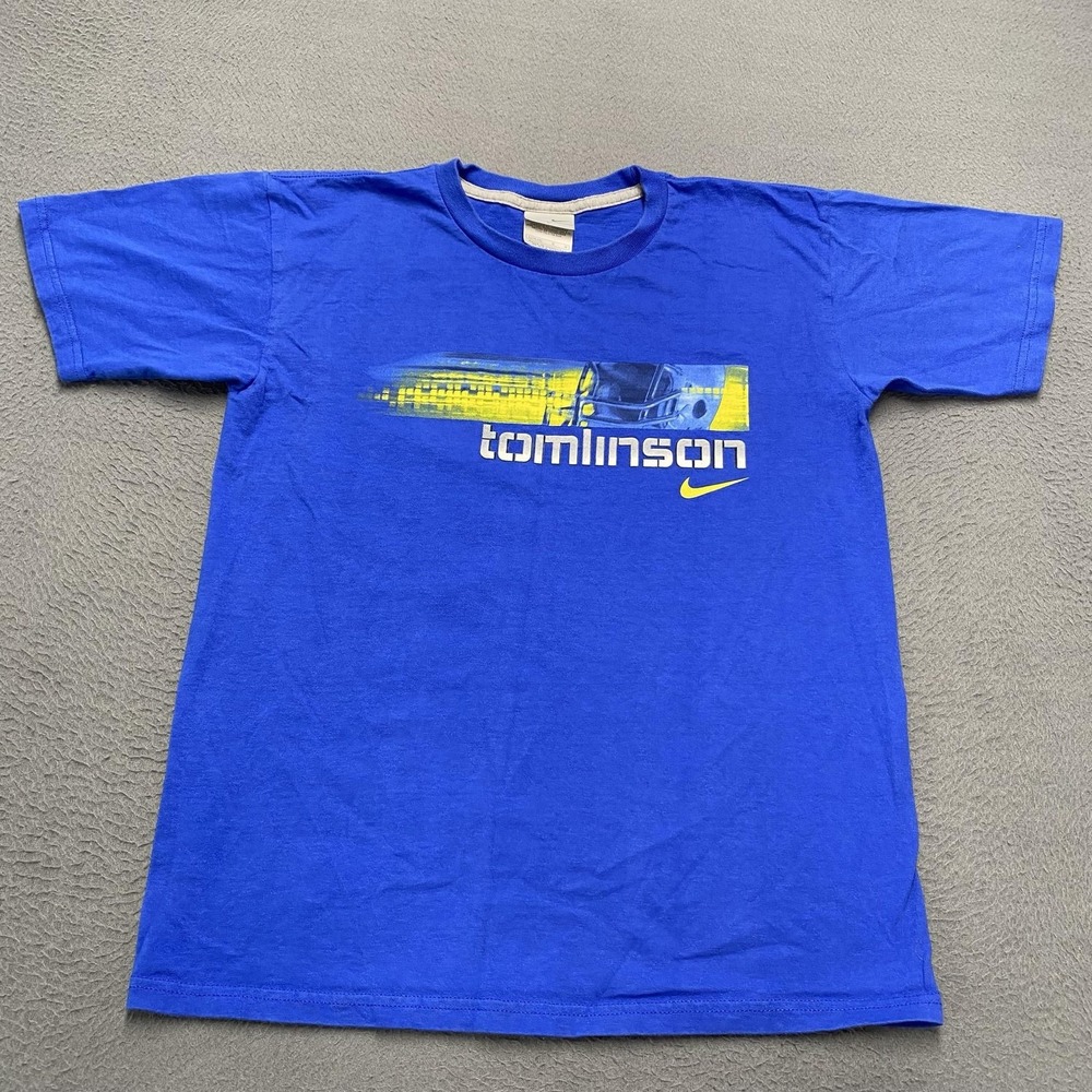 VTG San Diego Chargers Shirt Boys Large Blue NFL LaDainian Tomlinson Nike y2k